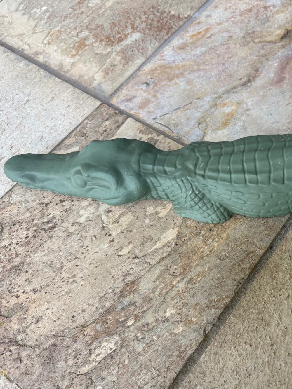 Vintage Arnels Extra Large Green Ceramic Alligator Crocodile 22.5" Long.
